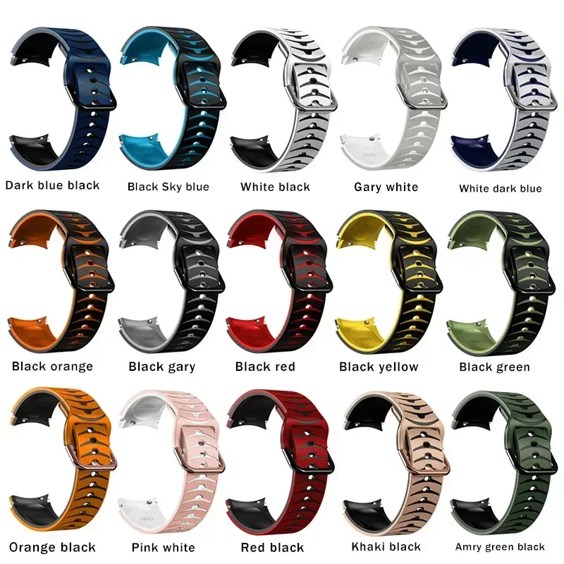 Correa de silicona sin huecos para Samsung Galaxy Watch 6 classic, pulsera de 43, 47mm/4/5/6, 44mm, 40mm, 45mm, correa + funda - imagen 3