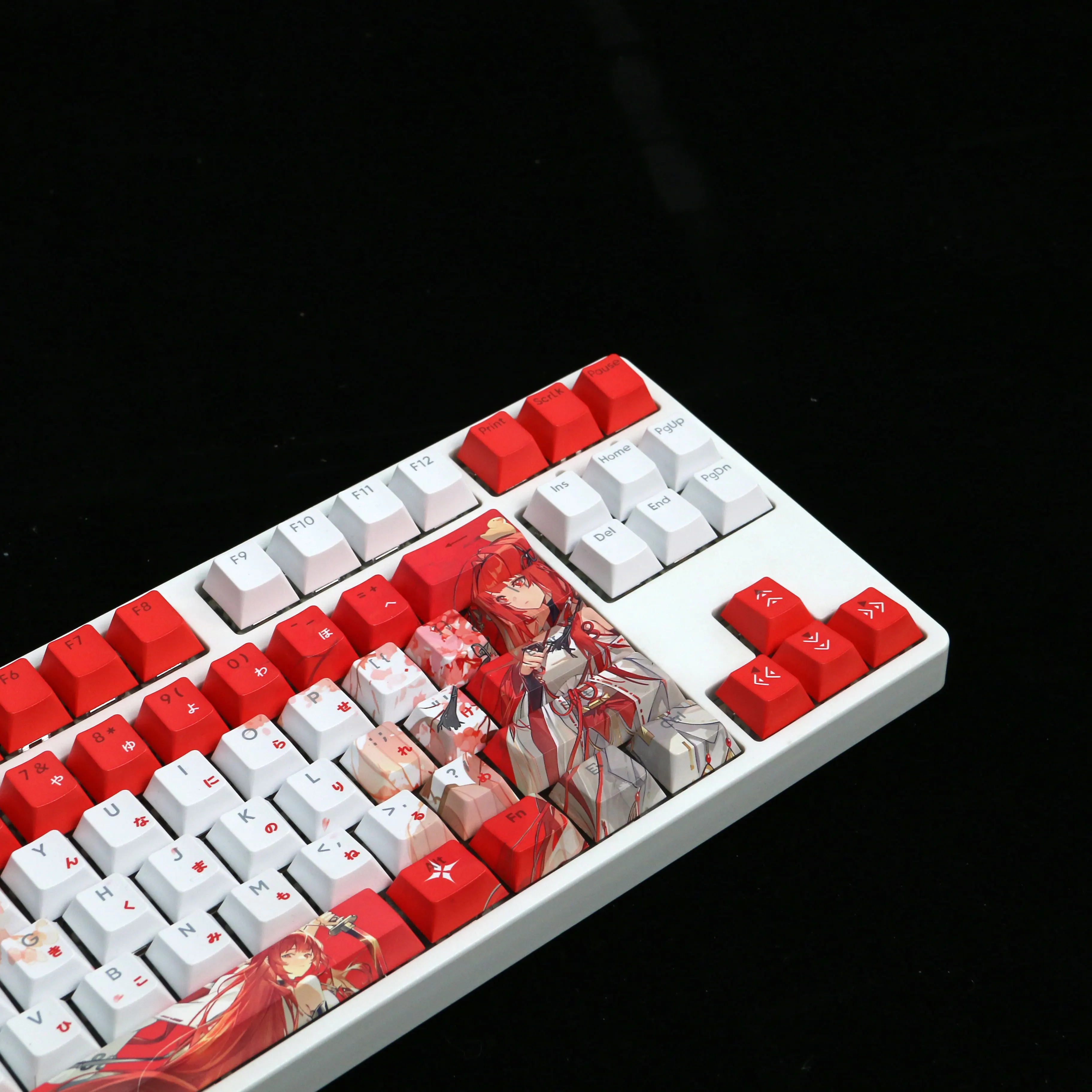 Teclas Eri translúcidas de 128 teclas, bonitas teclas de Anime, sublimación de tinte PBT, perfil Chreey, teclas de Anime japonés para interruptor Cherry MX - imagen 5