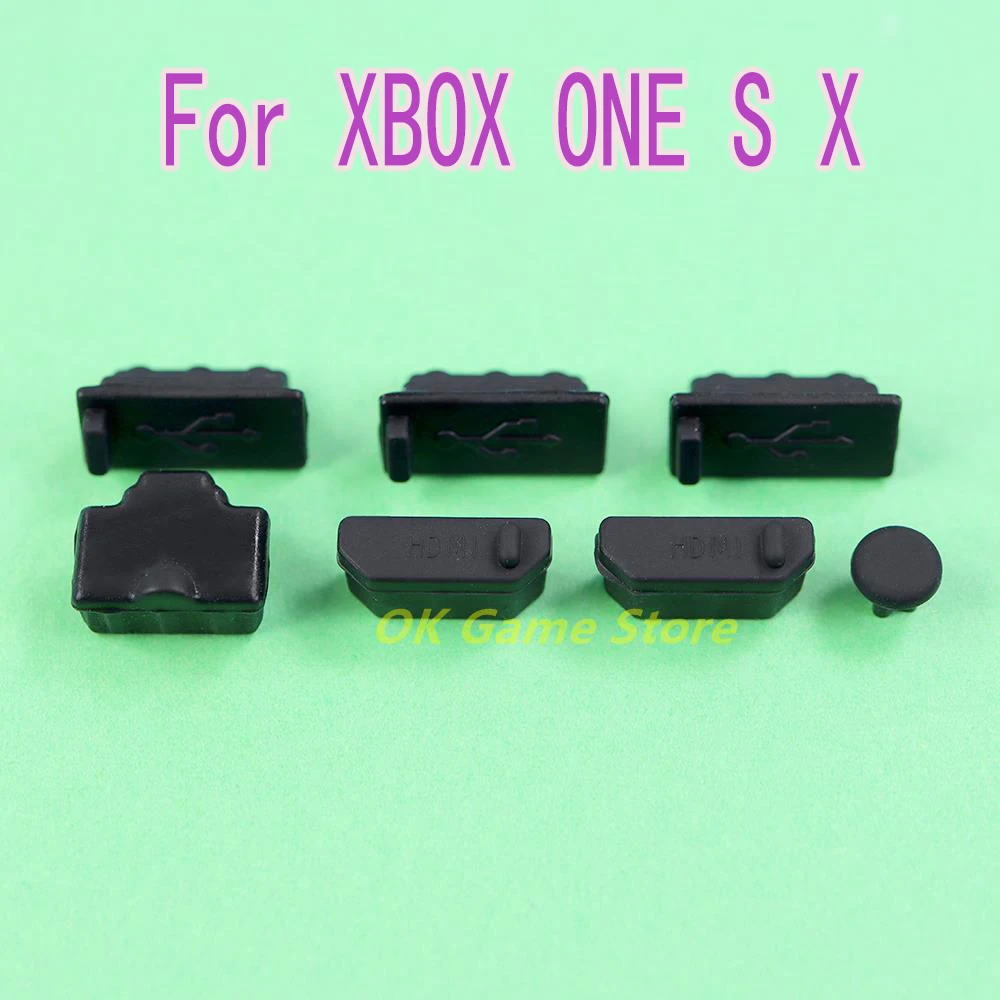 1 juego/lote 7 en 1 tapón antipolvo para consola Xbox One X S cubierta de silicona a prueba de polvo tapón Kits a prueba de polvo controlador