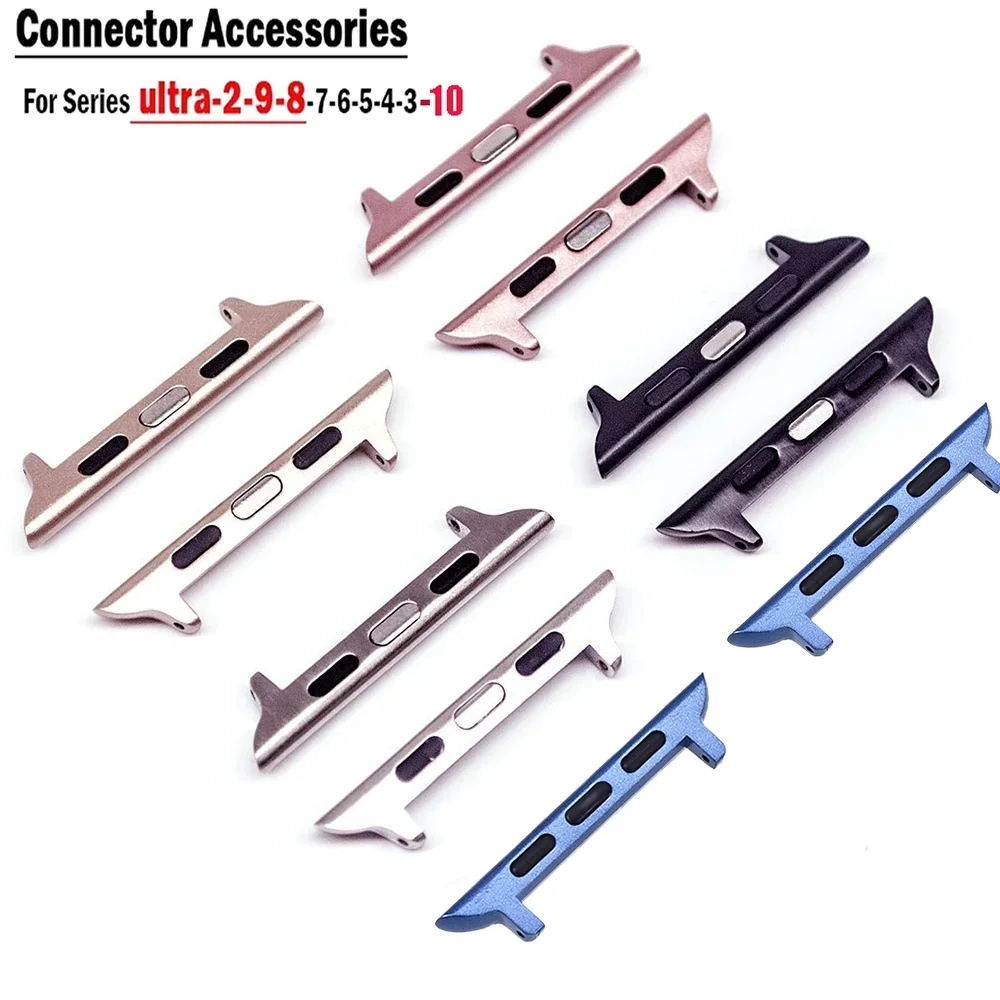 Conector de 2/4/6 Uds para Apple Watch band Series 9 8 7 6 5 SE 4 3 44/40mm 42mm 41mm 45mm adaptador de Metal Apple Watch Ultra 2 49mm - imagen 3