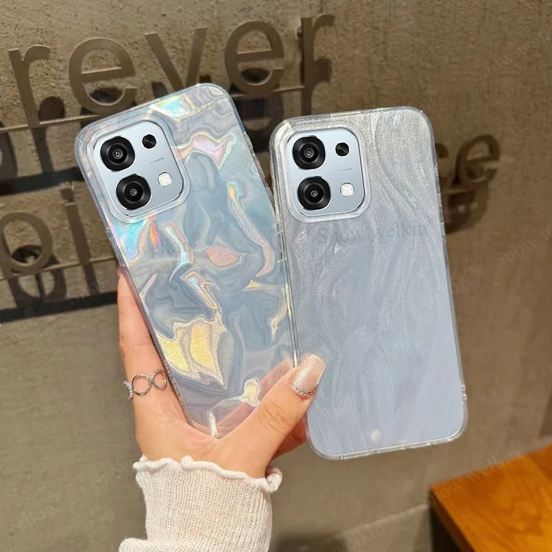 Funda de lujo con gradiente plateado láser para Oppo F31 OppoF31 Pro Plus ProPlus F31Pro Pro + + PC trasera TPU parachoques cubierta de teléfono a prueba de golpes - imagen 5