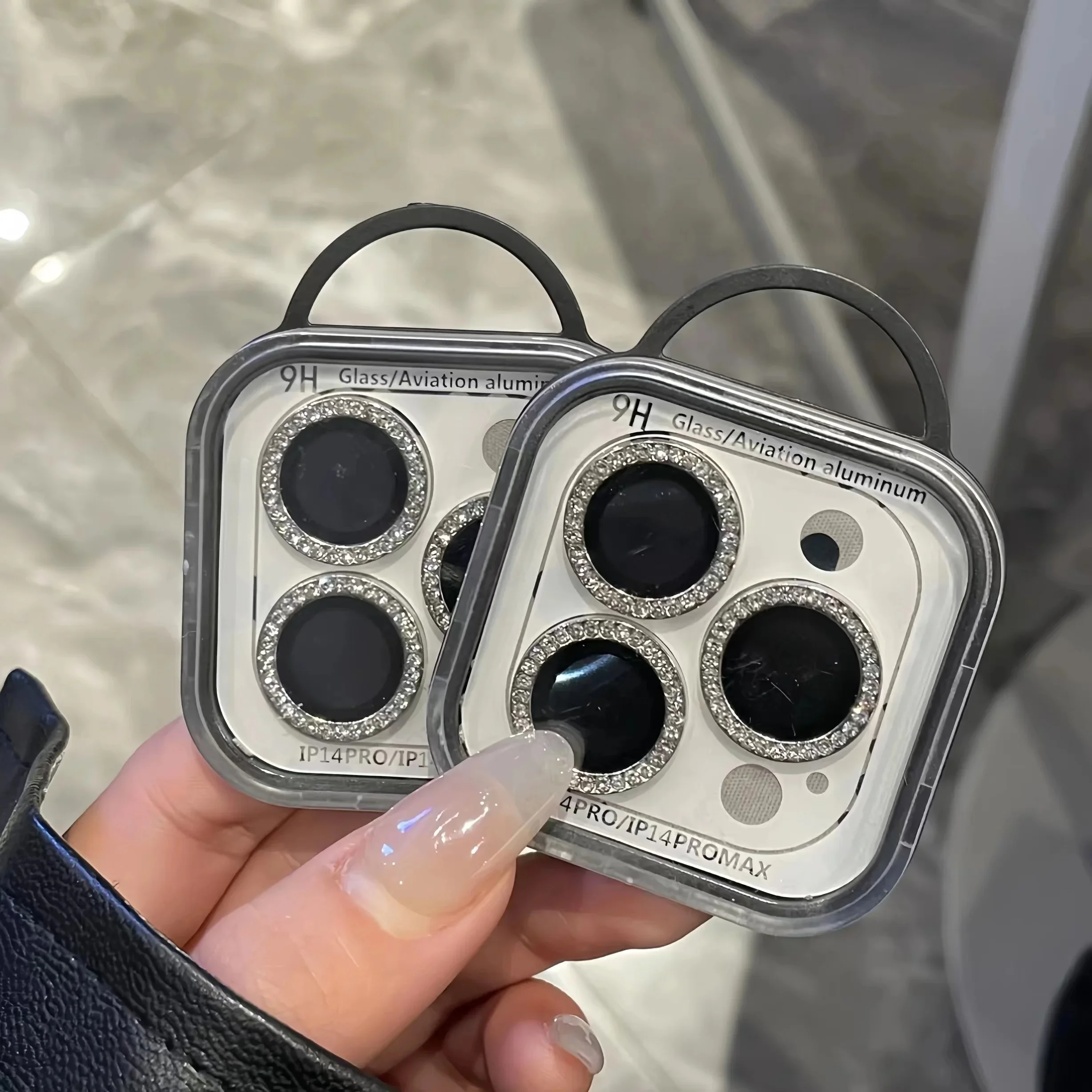 Protector de lente de cámara de Metal con diamante, cristal para IPhone 16 15 Pro Max 16 15 Plus, funda protectora de lente de cámara de cobertura completa