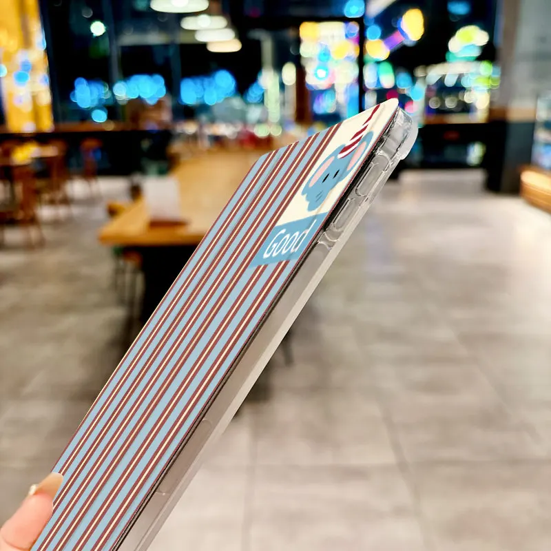 Funda para tableta con rayas y elefantes azules y marrones para iPad pro 10/11 pulgadas 2020/6/7th/8th /Air 3rd/Air 4th/9th gen/Air 5th Gen 2022/Air - imagen 5