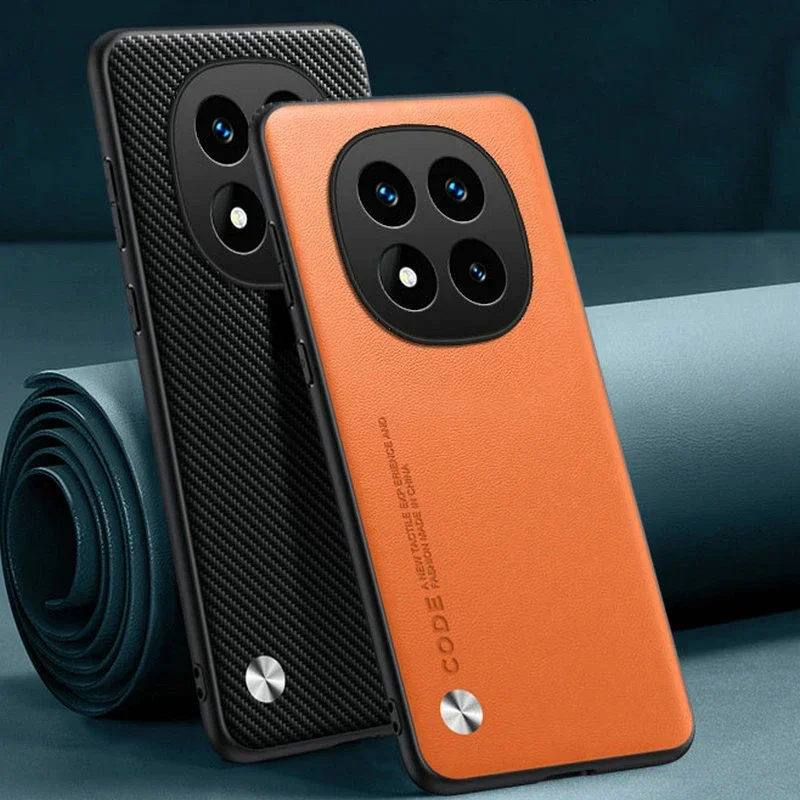 Para Redmi Note 14 Pro Funda de cuero PU de fibra de carbono, funda rígida antigolpes para Redmi Note 14 5G - imagen 2