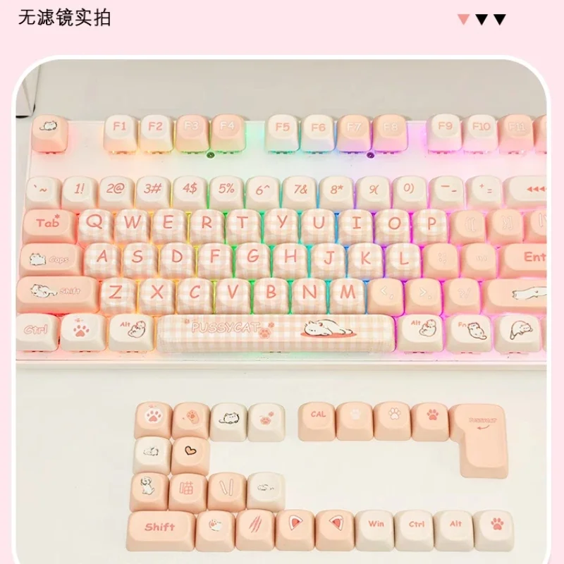 Teclas con tema de gato sonolento, teclas personalizadas de perfil PBT Cherry/QX3, tapa de tecla de punto de Anime de dibujos animados bonitos para jugadores, regalo de teclado de diseño - imagen 5