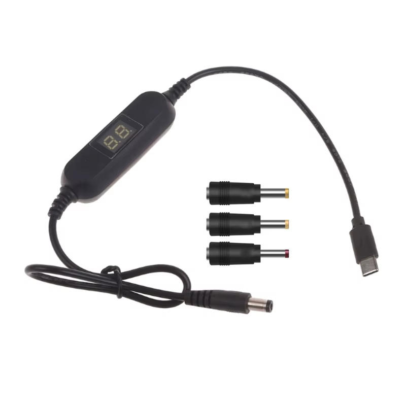 Vista frontal del módulo con pantalla LED y conector USB‑C