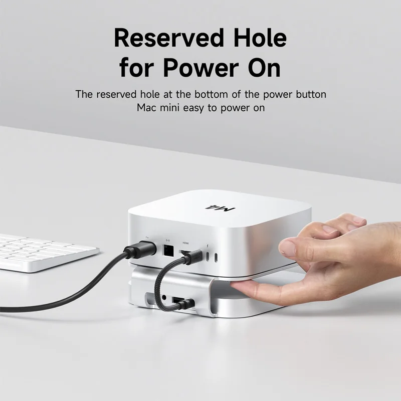 Hagibis USB C Hub con carcasa de disco duro USB4 40Gbps M.2 NVMe SSD funda USB 2,0 para Mac mini M4/M4 Pro estación de acoplamiento con soporte - imagen 4