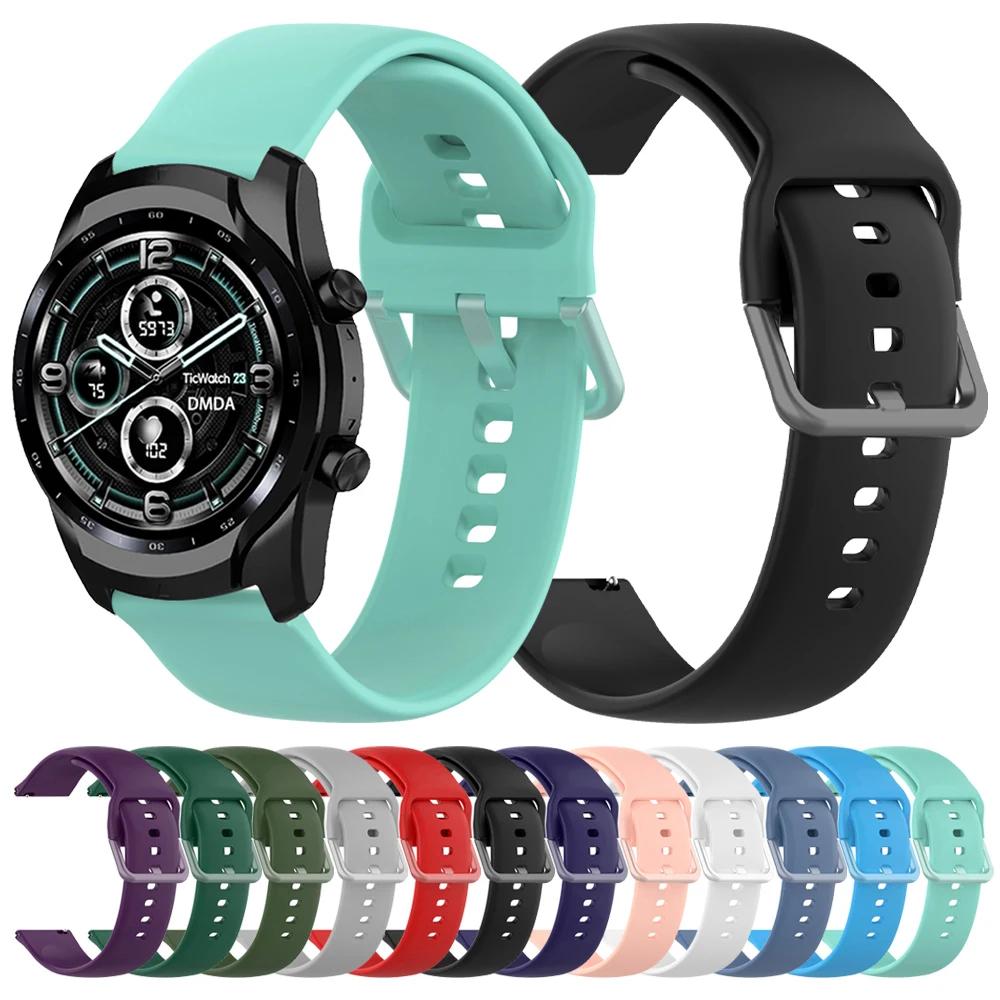 Correa de silicona para TicWatch Pro 3 Ultra, pulsera deportiva con GPS/LTE para Ticwatch GTX S2 E2 E3 GTH/GTW, 20mm, 22mm