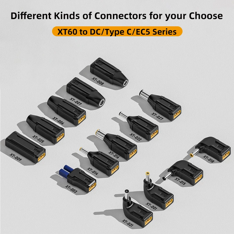 Adaptador XT60 a EC5 tipo C DC 5,5X2,5 5,5X2,1 7,4X5,0 7,9X5,0mm a conector XT60 modelo avión cargador de batería convertidor de enchufe - imagen 2