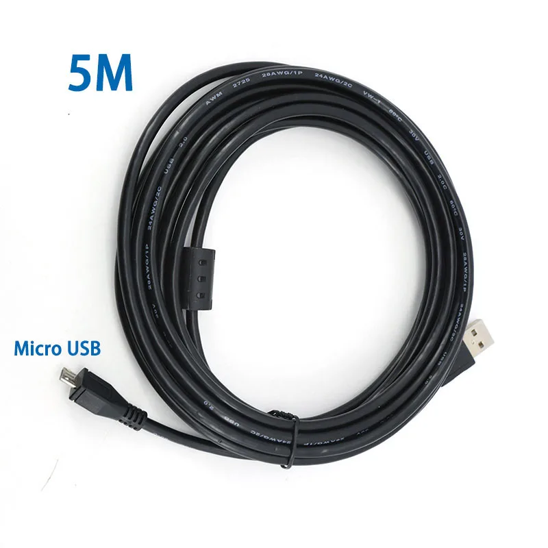 Cable Micro USB 2,0 de 5m USB 2,0 tipo A macho a lámina Micro B macho + cable conector de extensión larga blindado trenzado de 5 metros - imagen 2