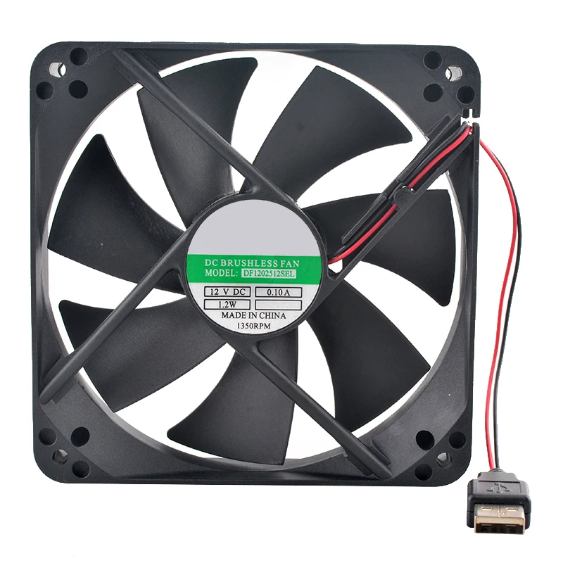 12025 12cm 120mm ventilador 120x120x25mm DC12V 0.10A conector USB ventilador de refrigeración para enrutador TV box - imagen 2