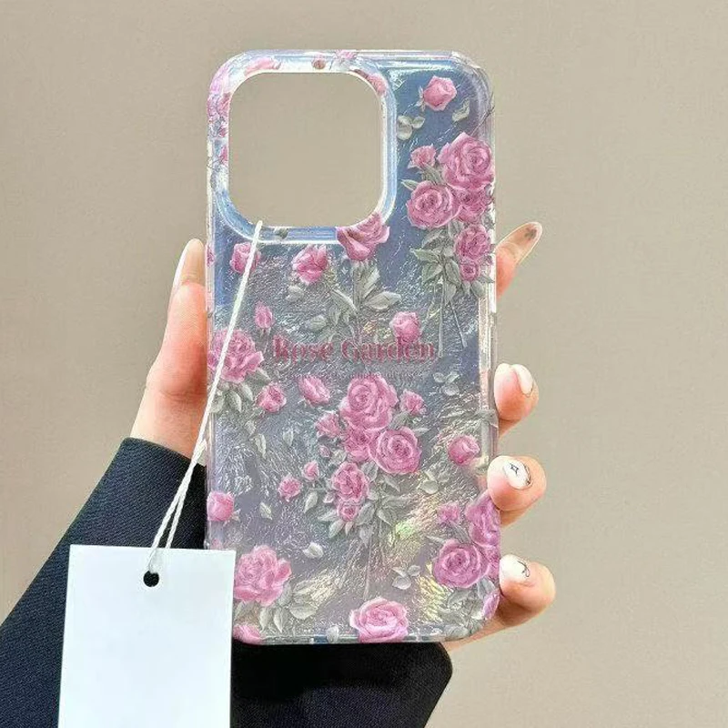 Patrón de vórtice lindo Vintage Rosa silicona suave funda de teléfono para iPhone 17 16 Pro Max 15 14 13 12 11 Pro XS XR X SE 7 8 Plus cubierta - imagen 5