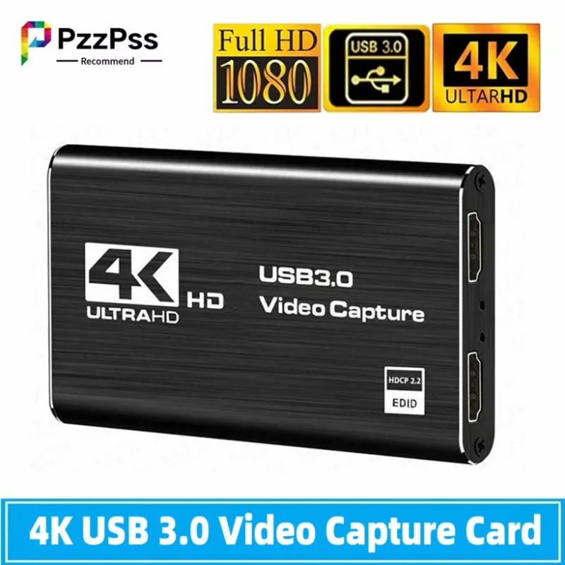 Tarjeta de captura de Audio y vídeo 4K USB 3,0, grabador de vídeo HD 1080P compatible con HDMI para PC, PS4, OBS, grabación de juegos, transmisión en vivo - imagen 3