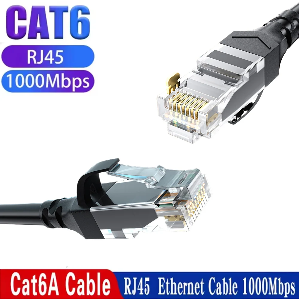 Ethernet Cable Cat6  Gigabit High Speed 1000Mbps Internet Cable RJ45 LAN Cord Shielded Network for Laptop Router PC TV PS5 Xbox
