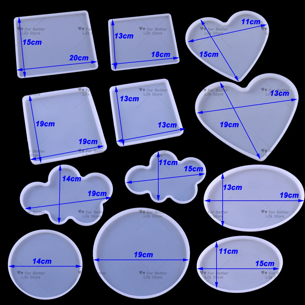 Bandeja de posavasos transparente para una vida mejor, molde de silicona de resina transparente, molde de fundición epoxi, adornos artesanales, decoraciones para el hogar, 1 unidad - imagen 3