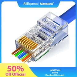 Conectores RJ45 CAT6 Natalink de Paso para Cable Ethernet UTP