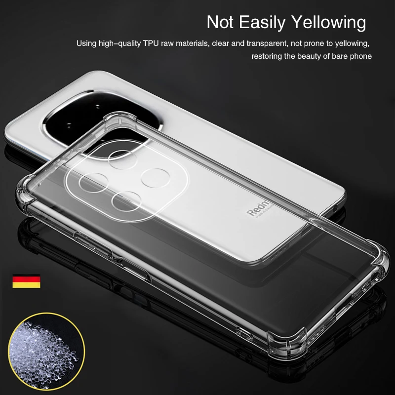 Funda de teléfono de silicona transparente para Xiaomi Redmi Note14 Note 14 Pro 14Pro Plus Pro + S 14S 5G China Global funda trasera de Airbag suave - imagen 4