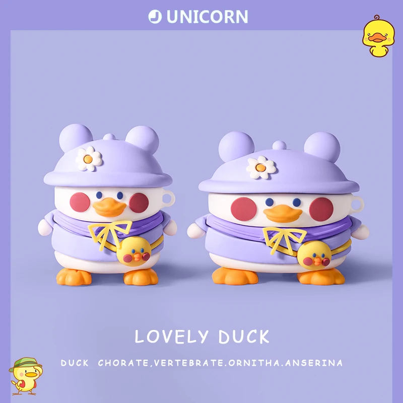 Funda para auriculares para AirPods 2, bonita mochila de dibujos animados, funda protectora para auriculares de pato para Apple, Airpods 1, 2, 3 Pro ﻿ - imagen 2