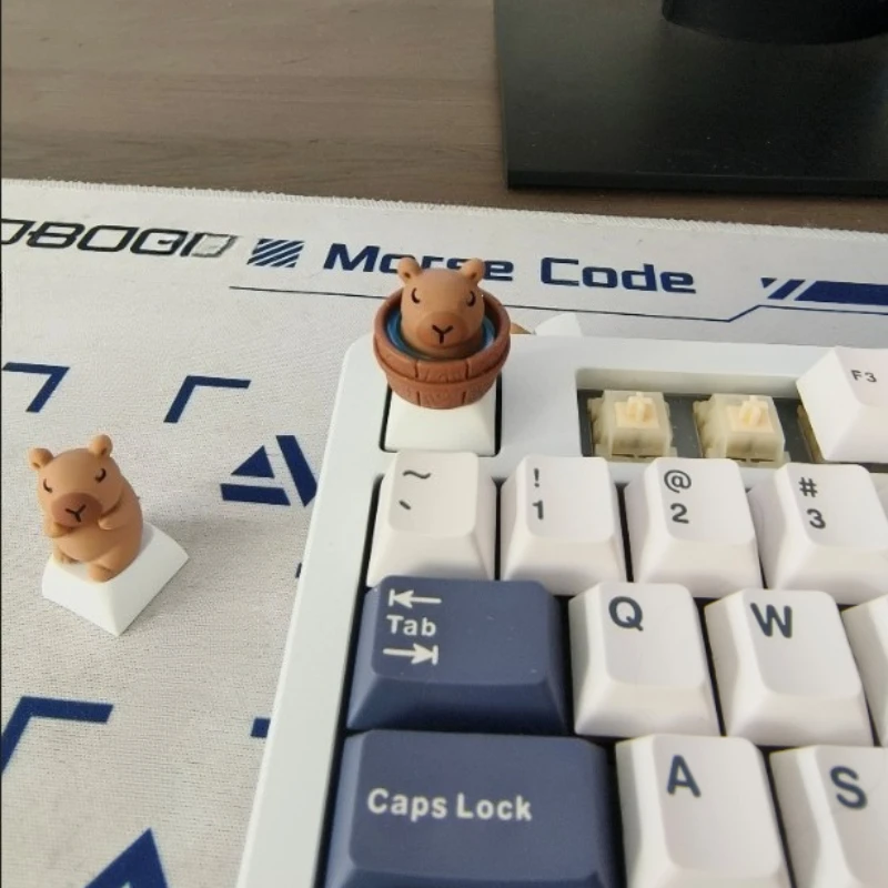 AttackFox-teclas personalizadas de capibara, muñecos de animales de dibujos animados, teclas de Anime para teclado mecánico, teclas Kawaii, regalos para jugadores - imagen 4