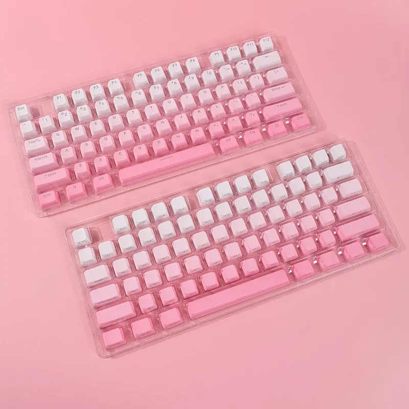 134 teclas degradado rosa PBT doble disparo OEM retroiluminación de impresión lateral para teclado mecánico AULA F75 Ajazz Ak820pro juego PC - imagen 5