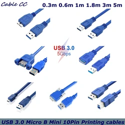 Cable USB 3.0 Micro B para Extensión Discos Duros y Cámaras