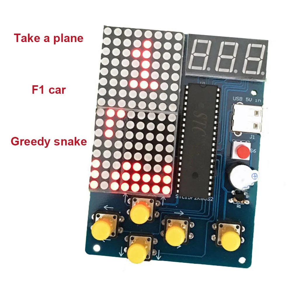 Kit de juego DIY, juego de entrenamiento de soldadura electrónica PCB, soporte Retro de serpiente/avión/juegos de carreras, juego electrónico DIY, juegos con acrílico