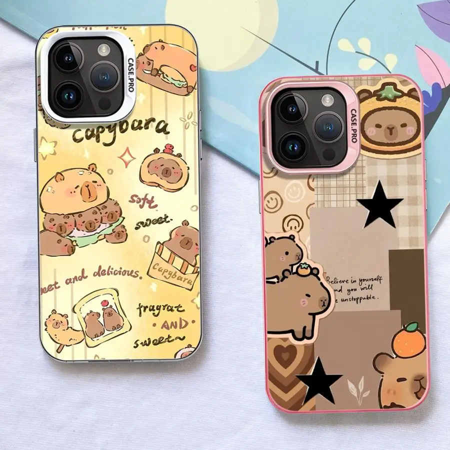 CapyBara Linda funda trasera para teléfono para iPhone 12 XR 15 Plus 17Air XS 16 17 Pro Max 13 16e 11 14 - imagen 3