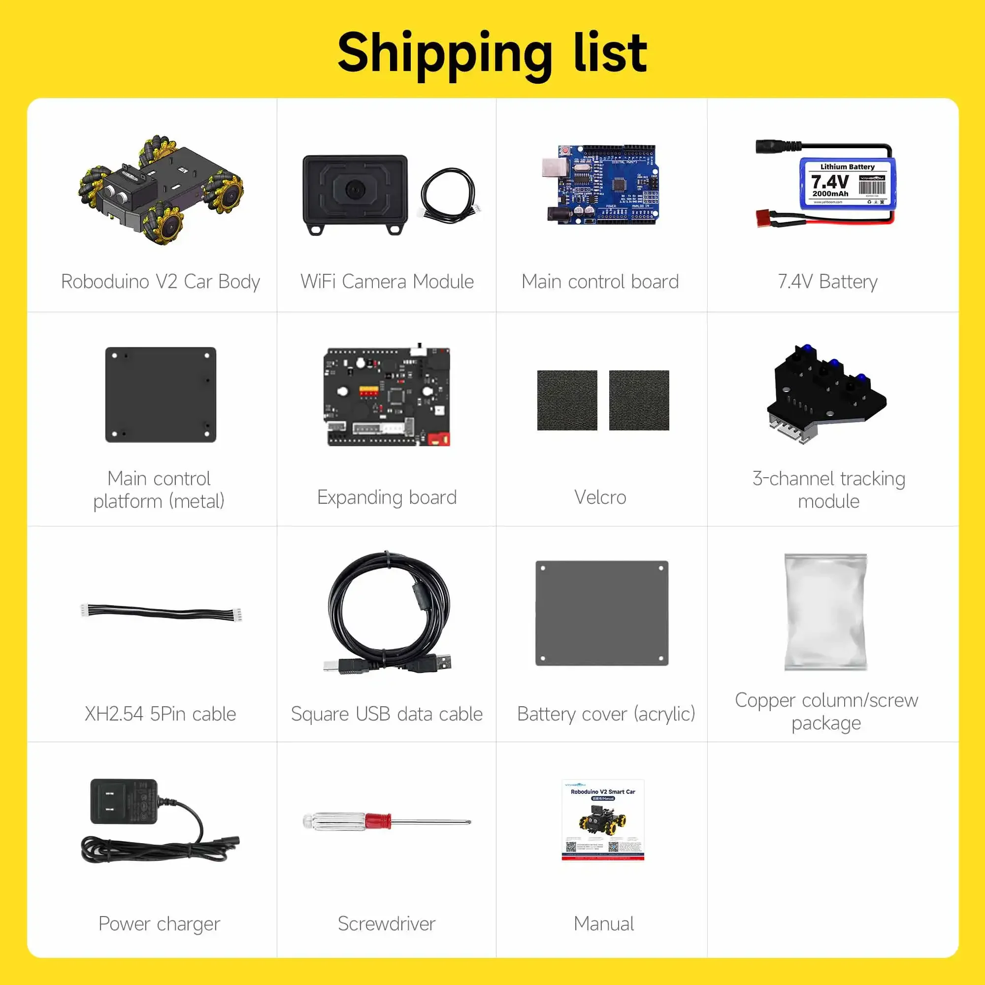 Yahboom UNO R3 Robot inteligente Kit de coche Roboduino V2 con cámara WiFi ESP32 cuerpo de Metal juguete educativo Kit robótico DIY para Arduino - imagen 5