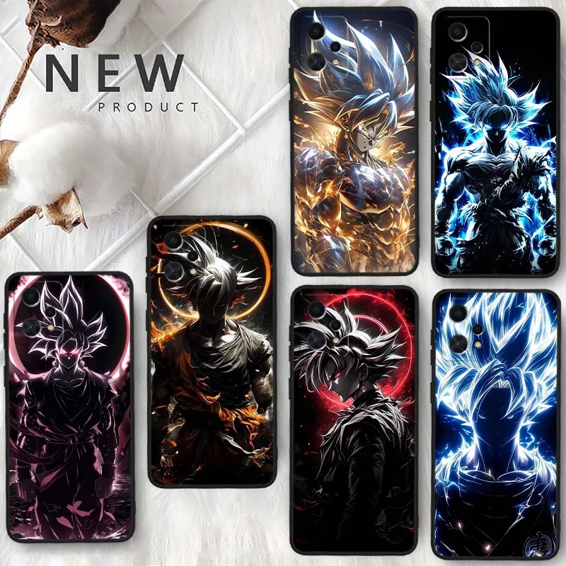 D-Dragon Ball Son Goku Saiyan cubierta para G Realme OPPO 12 11 10 9 8 6 9i 12X C67 C21Y GT2 GT 5G funda de teléfono negra