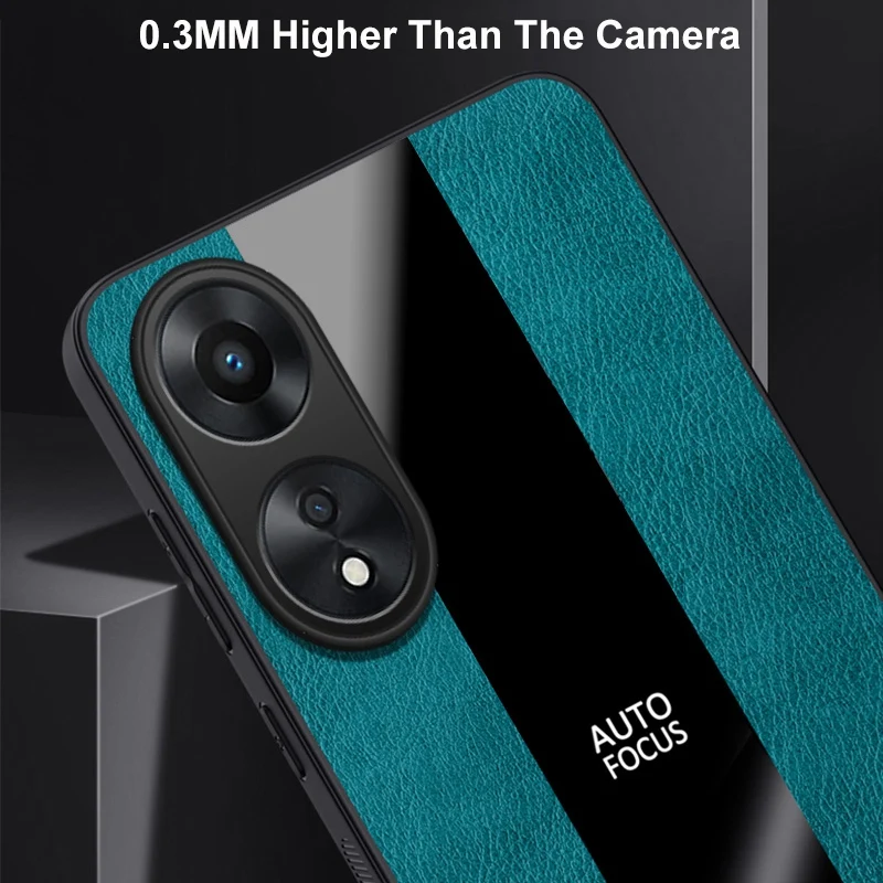 Funda de cuero con soporte de anillo para OPPO, carcasa trasera de silicona magnética de lujo para OPPO Reno 8T 5G, A98, A78, A58, A97, F23, A1 Pro - imagen 5