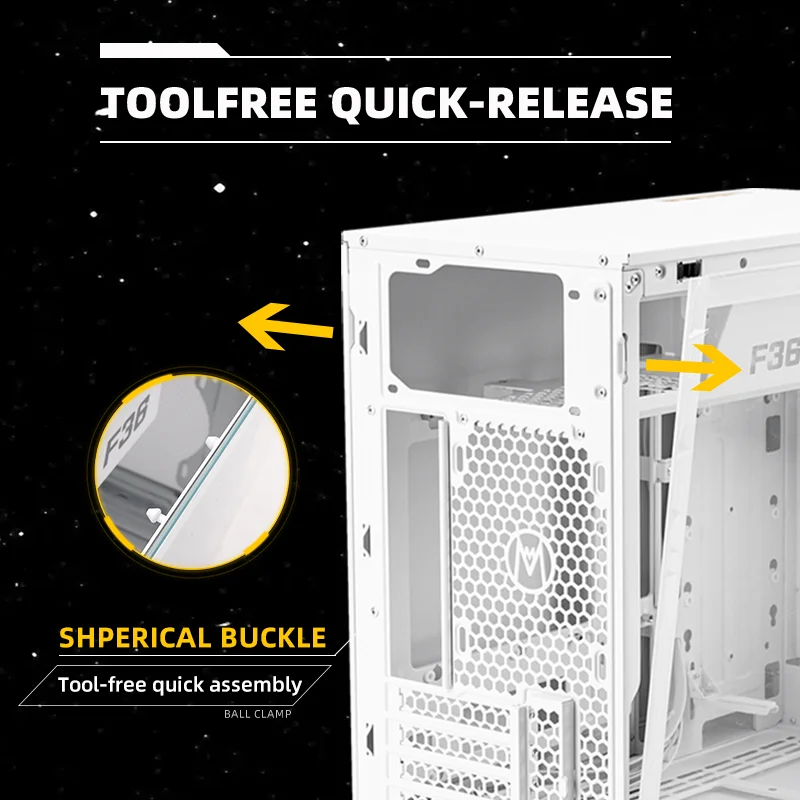 Conducto de aire corto F36 Flyer ITX/MATX 32L, soporte de 384mm, GPU ATX, fuente de alimentación 240/280, refrigeración por agua, torre de 165mm, funda de ordenador, carcasa de PC - imagen 5