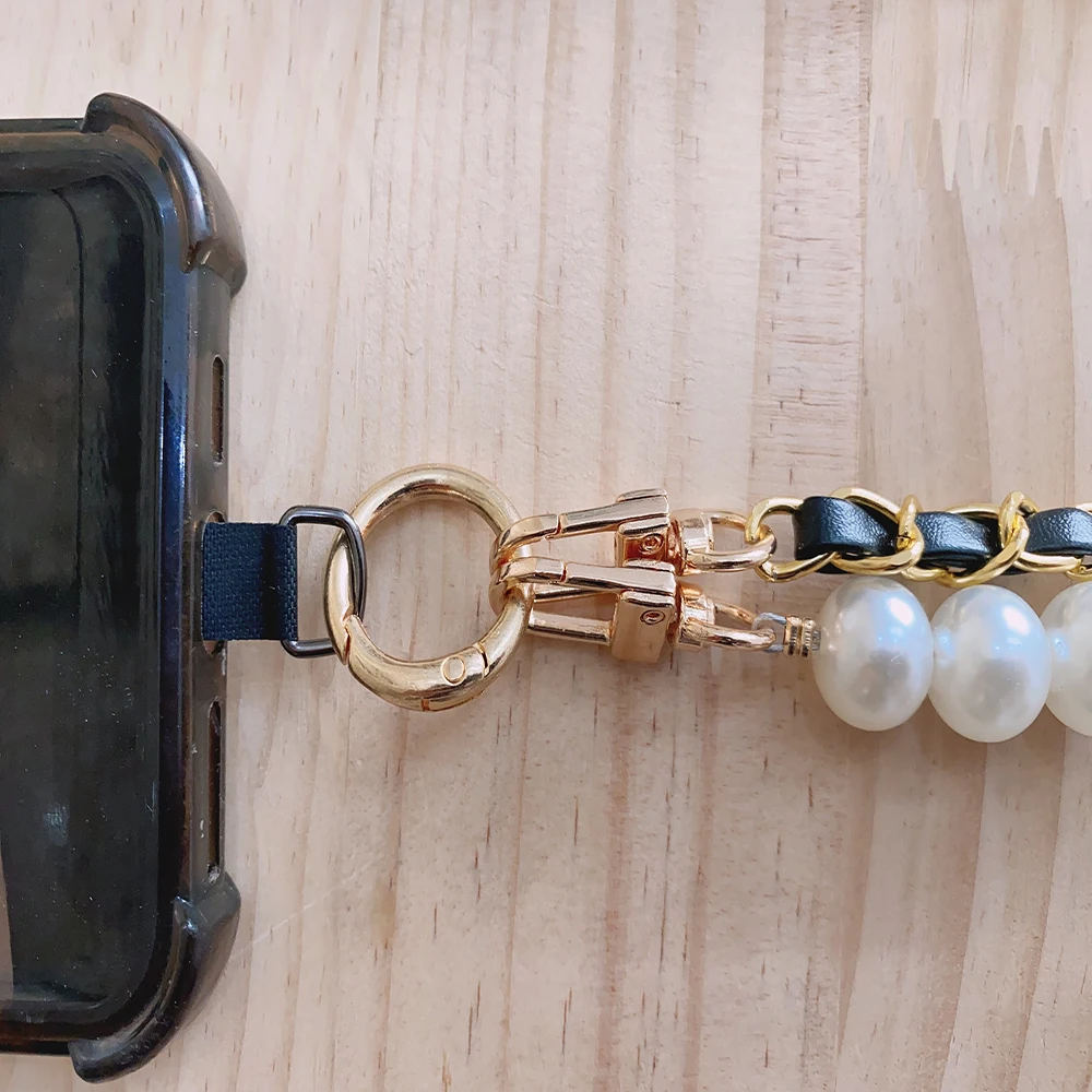 Cordón cruzado largo para teléfono, cadena de recogida de perlas, correa de hombro de cuello largo para mujer, funda de teléfono Universal antipérdida - imagen 3