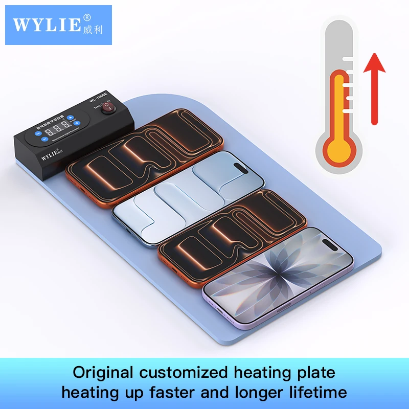 WYLIE WL-1805E Almohadilla calefactora de separación de pantalla para calentar y separar pantallas LCD en herramienta de reparación de tabletas de teléfonos móviles - imagen 3