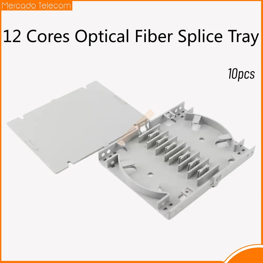 10 unids/lote bandeja de empalme de fibra pequeña de alta calidad para 12 núcleos FTTH Cassette de fibra óptica caja de protección de Cable herramienta FTTH