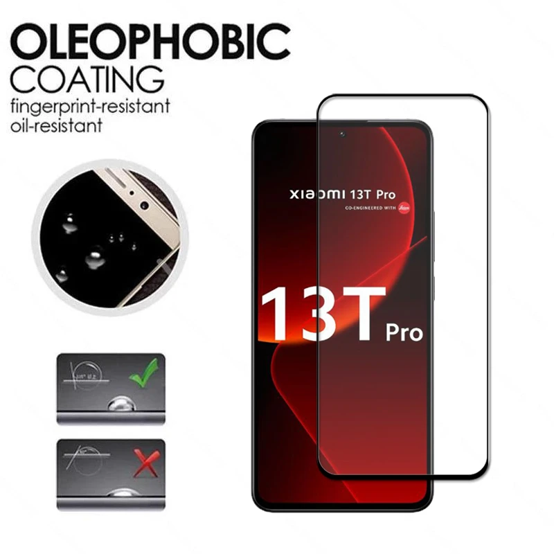 Para Xiaomi 13T Pro Protector de pantalla de vidrio película de vidrio para Xiaomi 13T Pro vidrio templado pegamento completo película de cámara 13T 12T Pro vidrio - imagen 3