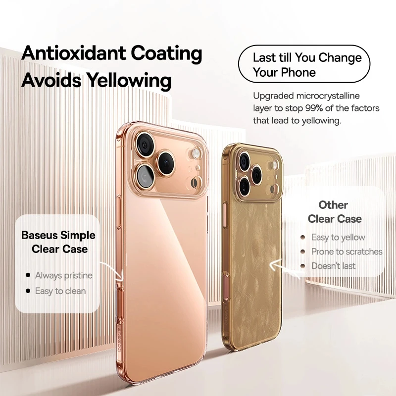 Funda transparente Baseus para iPhone 17 Pro Max, funda suave de TPU para iPhone 17 Air, funda ultrafina anticaída para iPhone 16 15 Pro Max - imagen 5