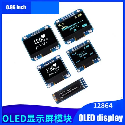 Nuevo Producto, módulo de pantalla OLED IIC blanco/amarillo azul/azul 12864 de 0,96 pulgadas, placa de pantalla LCD I2C SSD1306 para Arduino