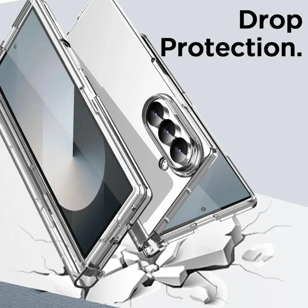 Funda protectora transparente para teléfono de PC con ranura para bolígrafo integrada para Samsung Galaxy Z Fold 7, fundas transparentes para teléfono Z Fold7 - imagen 5