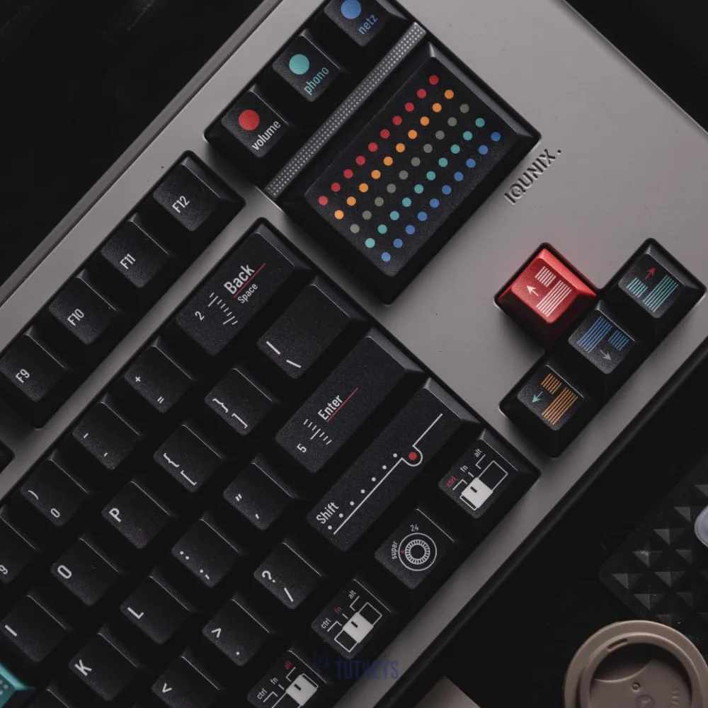 Juego de teclas TUTKEYS Ag1921, tapa de teclado de estilo Braun negro personalizado, tapa de tecla de juego de perfil Cherry para teclado mecánico, PBT, 146 teclas - imagen 5