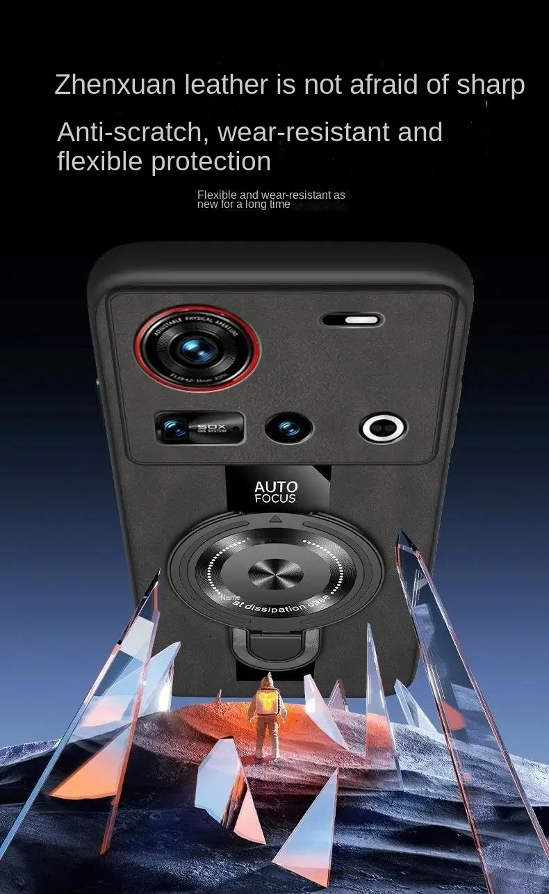 Para nubia Z70 Ultra z50 z80 z60 ultra z60s pro funda con soporte magnético para magsafe carcasa a prueba de golpes piel de oveja fundas de silicona - imagen 4