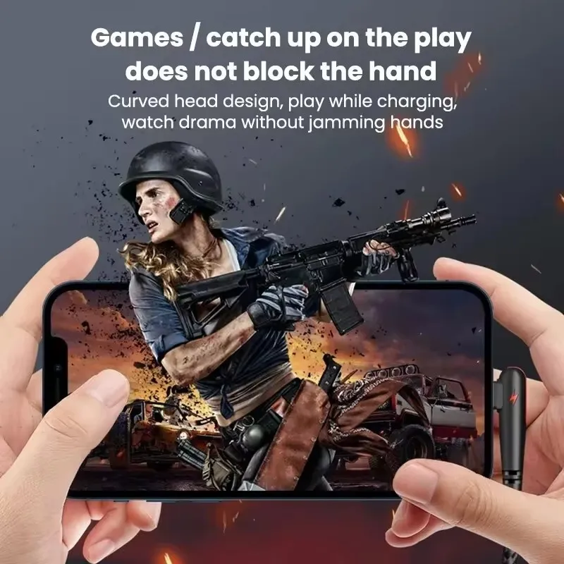 Cable de carga rápida USB tipo C de codo de 90 grados para Huawei Mate 60 50 40 P60 P50 Honor Xiaomi Redmi POCO 120W Cable de cargador rápido - imagen 4