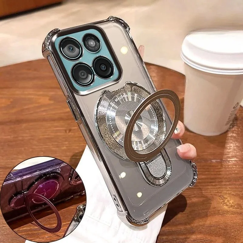 Funda con soporte magnético Magsafe transparente a prueba de golpes para Motorola MOTO Edge 60 Edge 50 Edge60 Fusion Pro Neo, funda de silicona - imagen 3