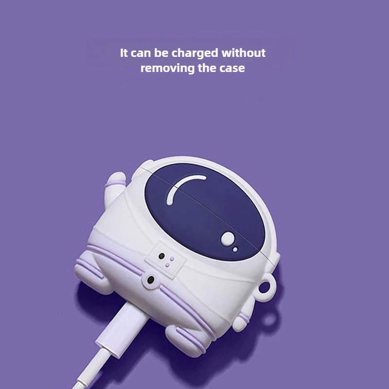 Funda para Bose QuietComfort Ultra, llavero de astronauta espacial de dibujos animados, funda suave de silicona bonita, funda protectora para auriculares Bose QC II - imagen 2