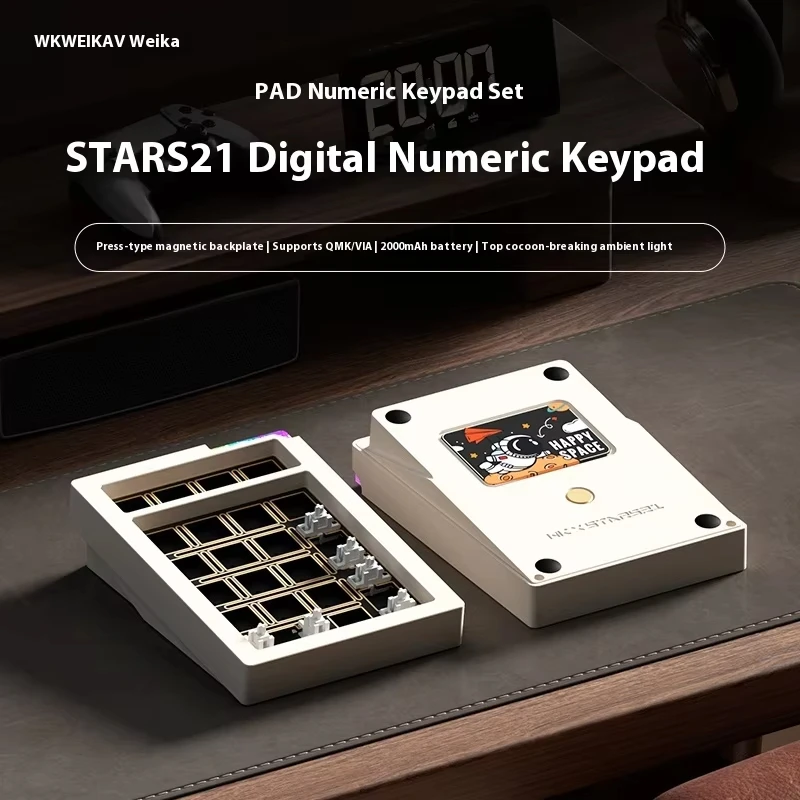 Kits de teclado numérico Weikav Stars21 V2 PLUS, Teclado mecánico inalámbrico RGB, intercambio en caliente, Kits de aluminio de tres modos, teclado para juegos, deportes electrónicos, nuevo - imagen 5