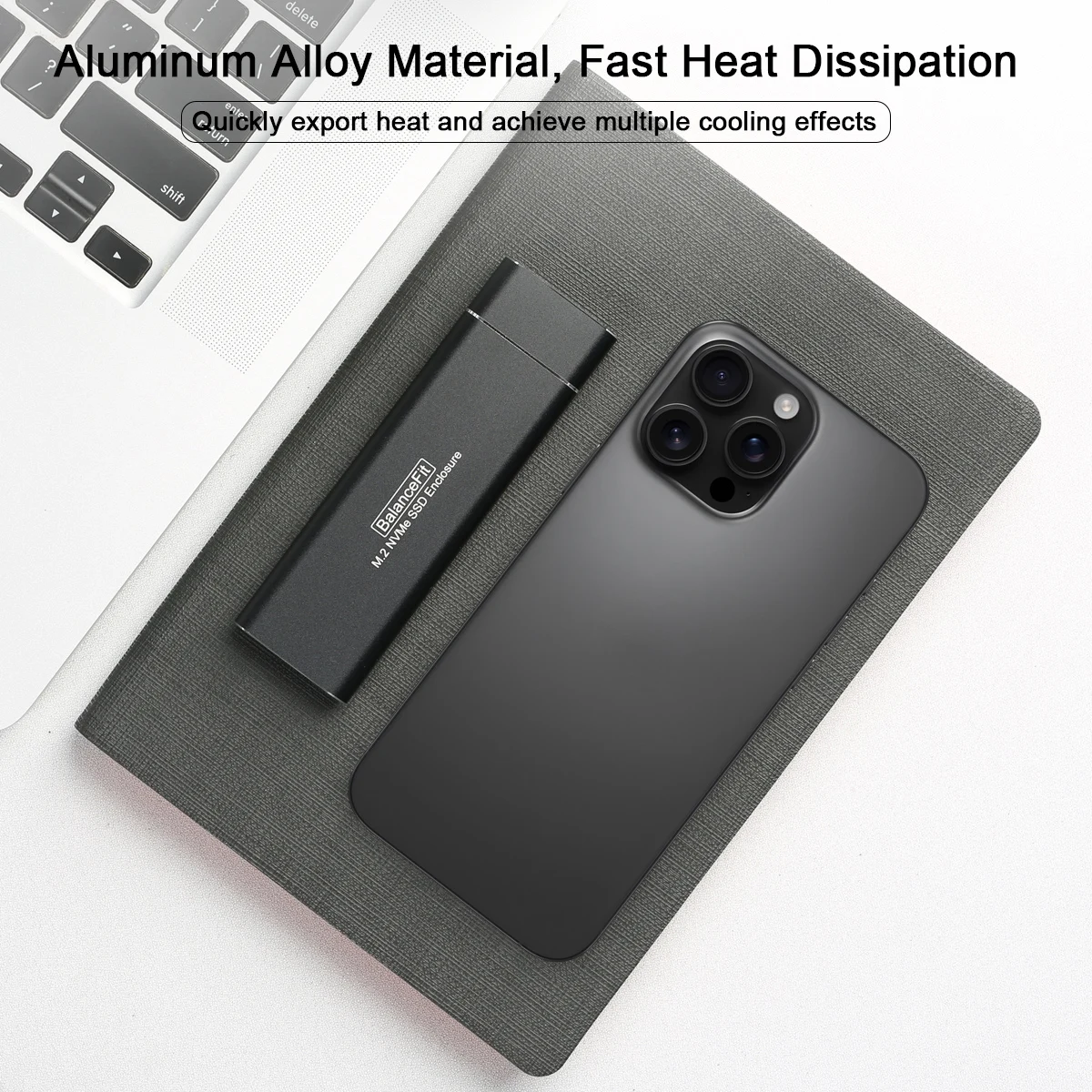 Caja SSD M.2 NVMe, USB 3.1 Gen 2 a NVME M-Key/(B+M) Caja externa de unidad de estado sólido, para SSD 2230/2242 /2260/2280 - imagen 4