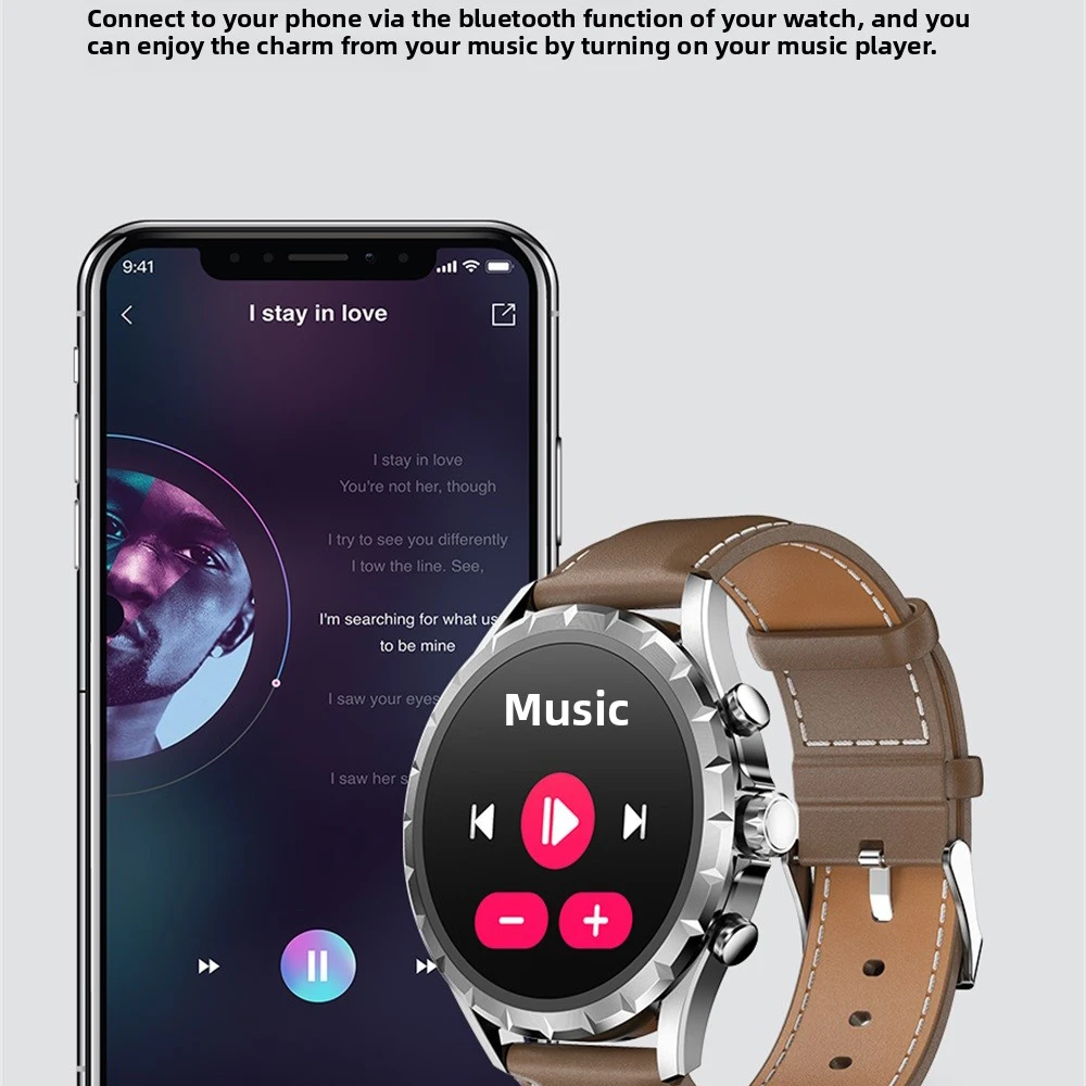 Relojes inteligentes 1,45 "hombres deportes al aire libre llamada de diente azul ritmo cardíaco salud Smartwatch impermeable NFC recordatorio de información musical - imagen 2