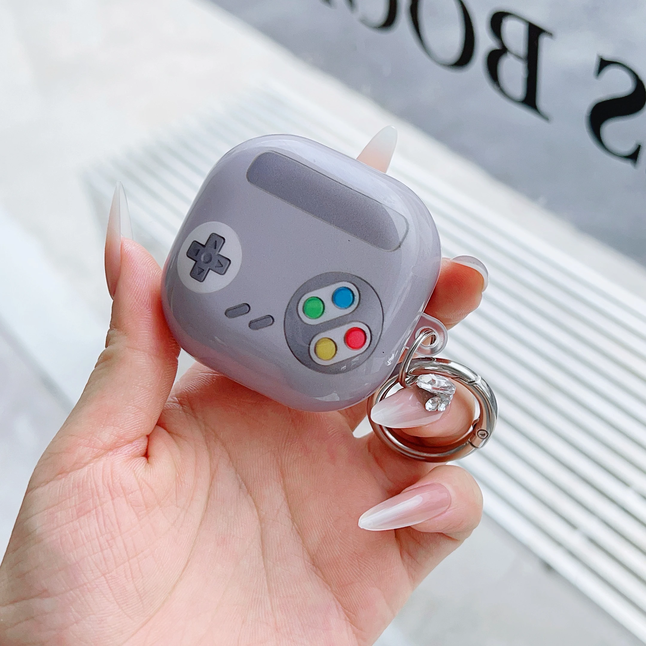 Funda de máquina de juego IMD para Galaxy Buds FE 2023/Pro/Live /2, funda con llavero, funda suave para Samsung Buds FE - imagen 5