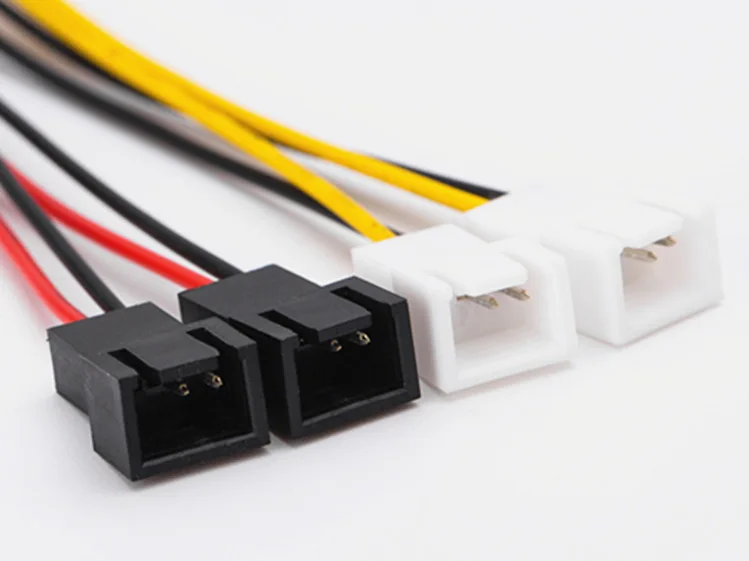 Cable de alimentación para ventilador de refrigeración de ordenador, conector adaptador Molex de 4 pines a 3 pines, 12v x 2/5v x 2 para CPU y PC, 1 unidad por lote - imagen 2