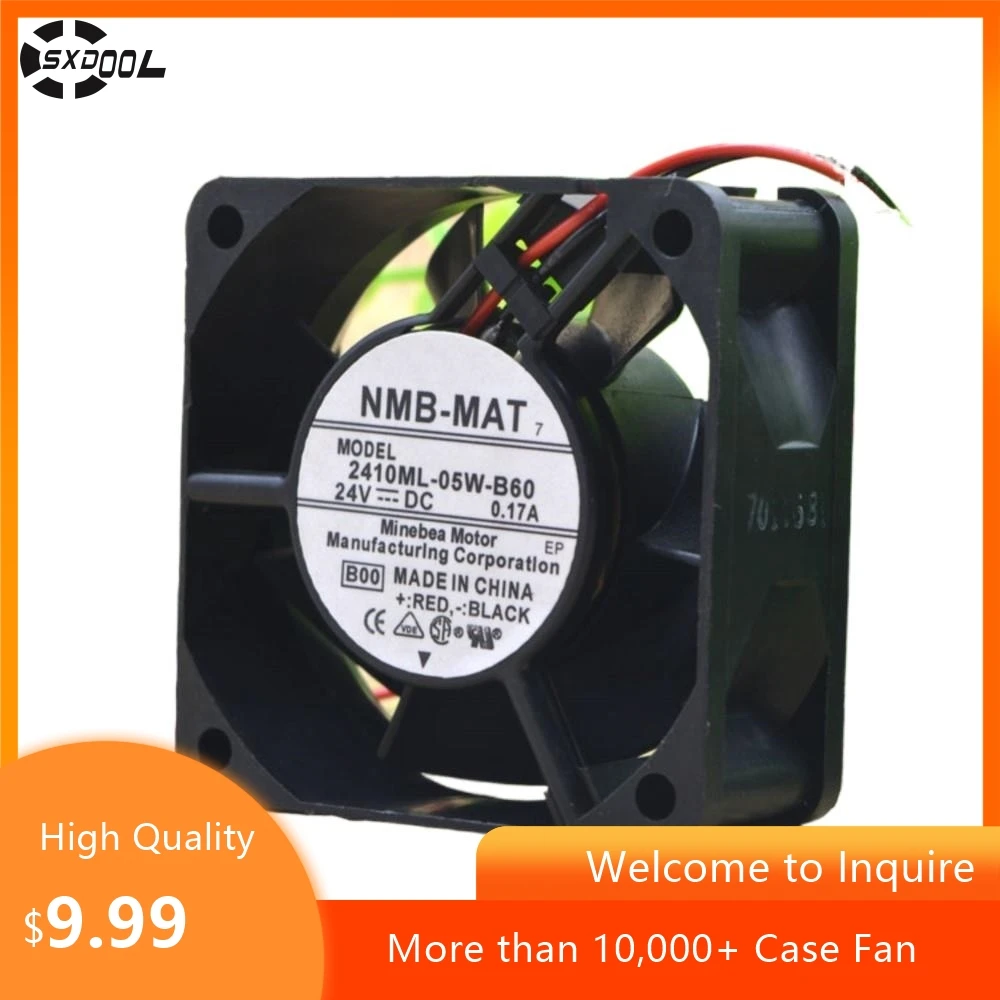 Ventilador 6025 de 60mm para NMB 2410ML-05W-B60 60x60x25mm 24V 0.17A doble bola 5300RPM 25CFM ventilador de alto flujo de aire