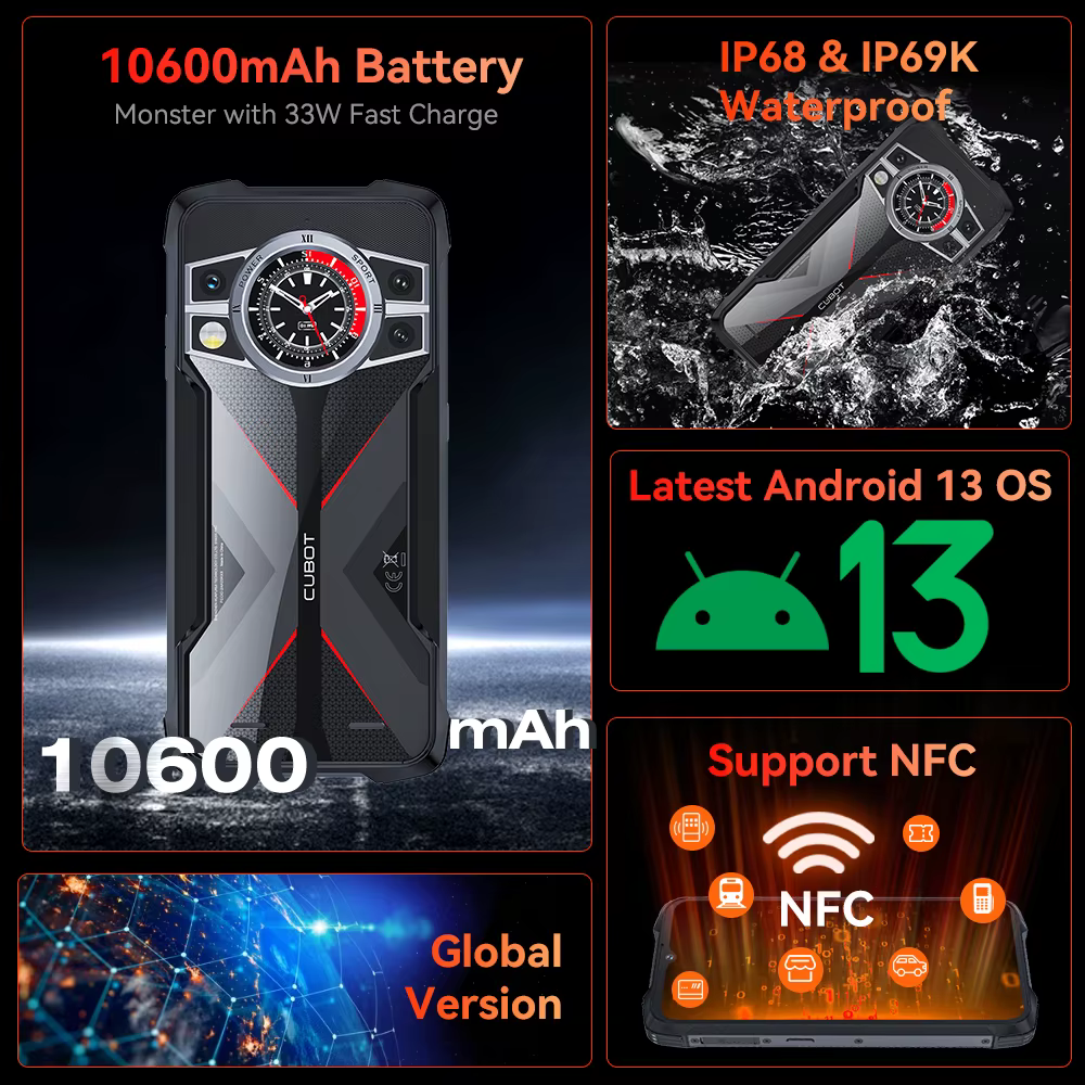 Cubot King Kong 9 Teléfono Resistente al Agua NFC Pantalla Fluida - imagen 5